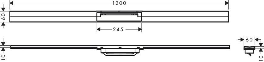 Решітка душового трапа Hansgrohe Raindrain Flex 56047340, чорний матовий хром 800004423 фото | La Dushe | Салон меблів і сантехнікаи Ля Душе | Портал для професіоналів | Дизайн інтер'єрів | Персональний сервіс| Професійна консульація | Дизайн проект | Імпорт з Єверопи