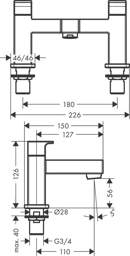 Смеситель на борт ванны Hansgrohe Vernis Shape 71452000 800004203 фото | La Dushe | Салон мебели и сантехники Ля Душе | Портал для профессионалов | Дизайн интерьеров | Персональный сервис | Профессиональная консульция |  Дизайн проект | Импорт из Еверопы