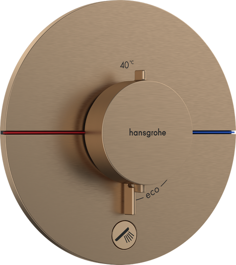 Термостат для душу Hansgrohe Showerselect Comfort S 15562140, бронза сатин 800004478 фото | La Dushe | Салон меблів і сантехнікаи Ля Душе | Портал для професіоналів | Дизайн інтер'єрів | Персональний сервіс| Професійна консульація | Дизайн проект | Імпорт з Єверопи