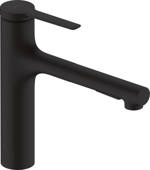 Змішувач з витяжним душем для кухонної мийки Hansgrohe Zesis M33 74801670, чорний матовий 92447 фото | La Dushe | Салон меблів і сантехнікаи Ля Душе | Портал для професіоналів | Дизайн інтер'єрів | Персональний сервіс| Професійна консульація | Дизайн проект | Імпорт з Єверопи