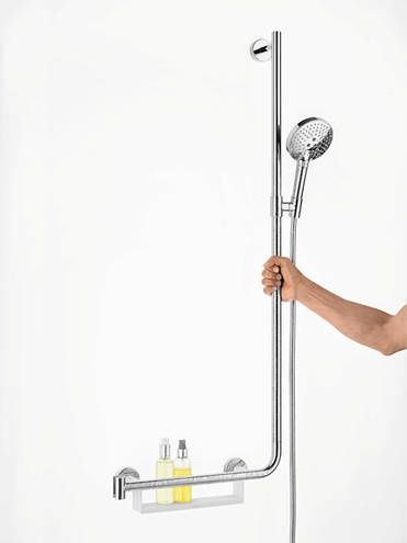 Душевой набор с душевой штангой справа Hansgrohe Raindance Select 26326400, хром с белым 54344 фото | La Dushe | Салон мебели и сантехники Ля Душе | Портал для профессионалов | Дизайн интерьеров | Персональный сервис | Профессиональная консульция |  Дизайн проект | Импорт из Еверопы