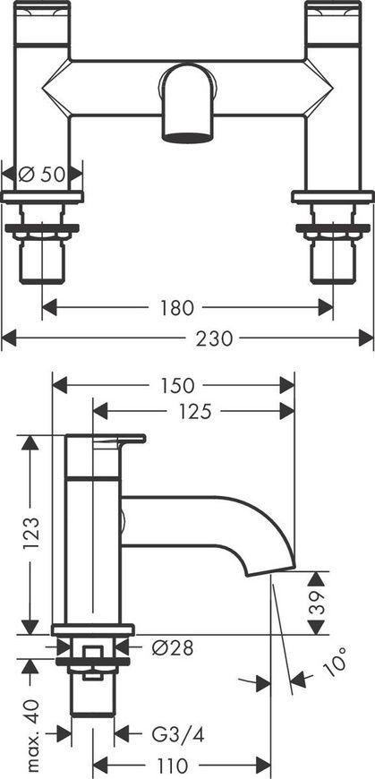 Смеситель на борт ванны Hansgrohe Vernis Blend 71442000 800004204 фото | La Dushe | Салон мебели и сантехники Ля Душе | Портал для профессионалов | Дизайн интерьеров | Персональный сервис | Профессиональная консульция |  Дизайн проект | Импорт из Еверопы