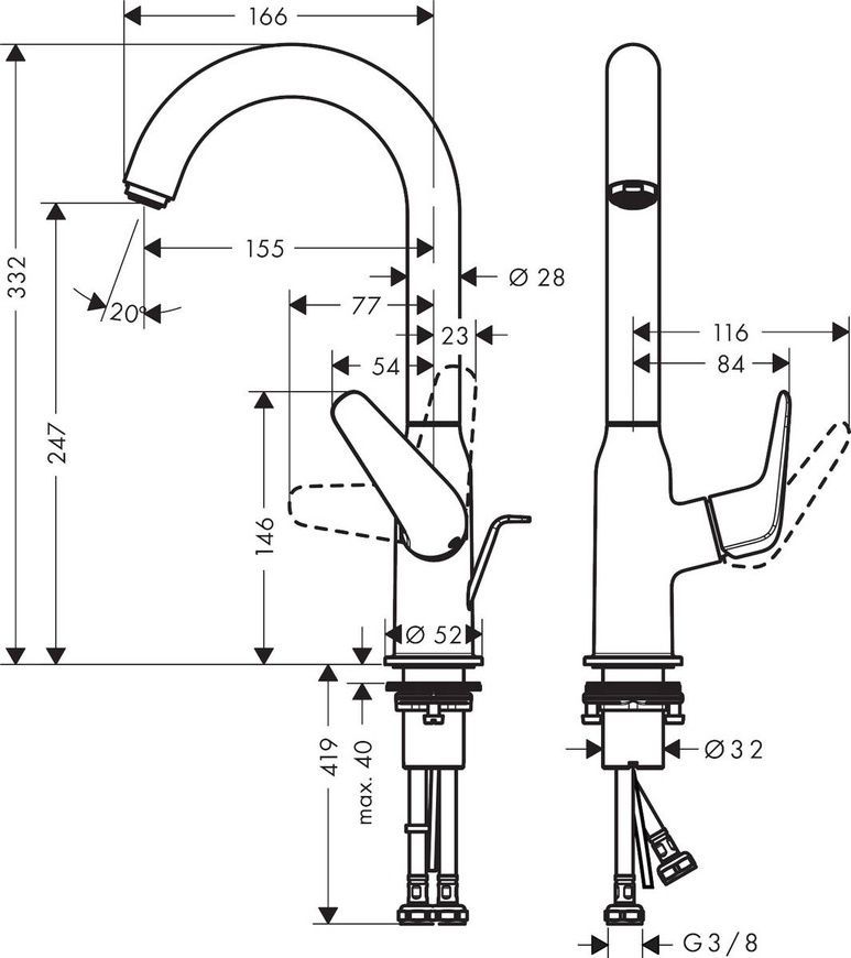 Змішувач для умивальника Hansgrohe Novus 71126000 60308 фото | La Dushe | Салон меблів і сантехнікаи Ля Душе | Портал для професіоналів | Дизайн інтер'єрів | Персональний сервіс| Професійна консульація | Дизайн проект | Імпорт з Єверопи