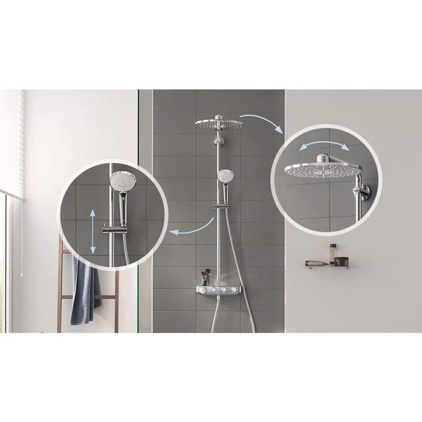 Душова система з термостатом Grohe Euphoria 26509000 63205 фото | La Dushe | Салон меблів і сантехнікаи Ля Душе | Портал для професіоналів | Дизайн інтер'єрів | Персональний сервіс| Професійна консульація | Дизайн проект | Імпорт з Єверопи