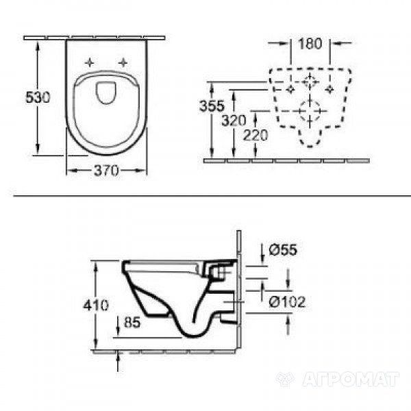 Унітаз підвісний Villeroy & Boch Architectura 5684R001, Open Flushing Rim, білий 45283 фото | La Dushe | Салон меблів і сантехнікаи Ля Душе | Портал для професіоналів | Дизайн інтер'єрів | Персональний сервіс| Професійна консульація | Дизайн проект | Імпорт з Єверопи