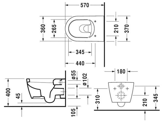 Унітаз консольний Duravit Me By Starck 2528090000, 370х570 800006200 фото | La Dushe | Салон меблів і сантехнікаи Ля Душе | Портал для професіоналів | Дизайн інтер'єрів | Персональний сервіс| Професійна консульація | Дизайн проект | Імпорт з Єверопи