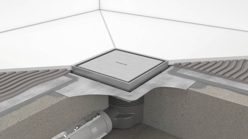 Точковий злив із решіткою та монтажним комплектом Hansgrohe Raindrain Brilliance 56250800, нержавіюча сталь 800004530 фото | La Dushe | Салон меблів і сантехнікаи Ля Душе | Портал для професіоналів | Дизайн інтер'єрів | Персональний сервіс| Професійна консульація | Дизайн проект | Імпорт з Єверопи