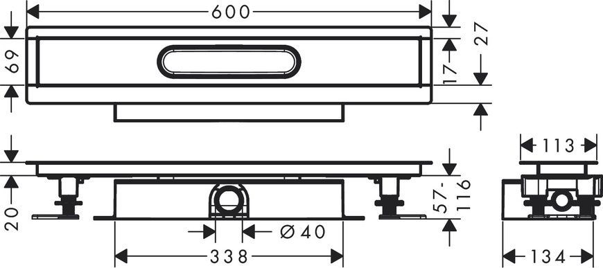 Монтажный комплект для каналов Hansgrohe Ubox Universal 56016180, нержавеющая сталь 800004279 фото | La Dushe | Салон мебели и сантехники Ля Душе | Портал для профессионалов | Дизайн интерьеров | Персональный сервис | Профессиональная консульция |  Дизайн проект | Импорт из Еверопы
