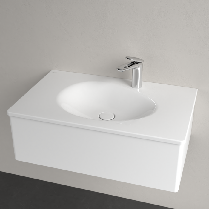 Умивальник накладний Villeroy & Boch Antao 4A7584R1, 80x50см, з прихованим переливом, з отвором під змішувач, Ceramic Plus, білий глянсовий 800005748 фото | La Dushe | Салон меблів і сантехнікаи Ля Душе | Портал для професіоналів | Дизайн інтер'єрів | Персональний сервіс| Професійна консульація | Дизайн проект | Імпорт з Єверопи