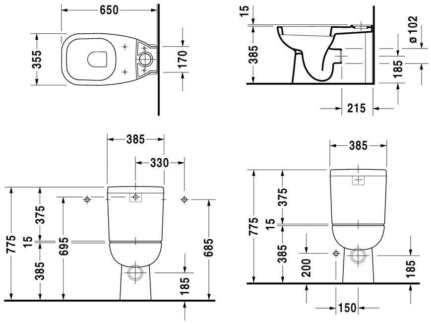 Унітаз підлоговий Duravit D-Code 21180900002 800006050 фото | La Dushe | Салон меблів і сантехнікаи Ля Душе | Портал для професіоналів | Дизайн інтер'єрів | Персональний сервіс| Професійна консульація | Дизайн проект | Імпорт з Єверопи