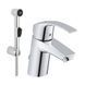 Змішувач для умивальника з гігієнчіним душем Grohe Eurosmart 23124002, хром 51411 фото 1 | La Dushe | Салон меблів і сантехнікаи Ля Душе | Портал для професіоналів | Дизайн інтер'єрів | Персональний сервіс| Професійна консульація | Дизайн проект | Імпорт з Єверопи