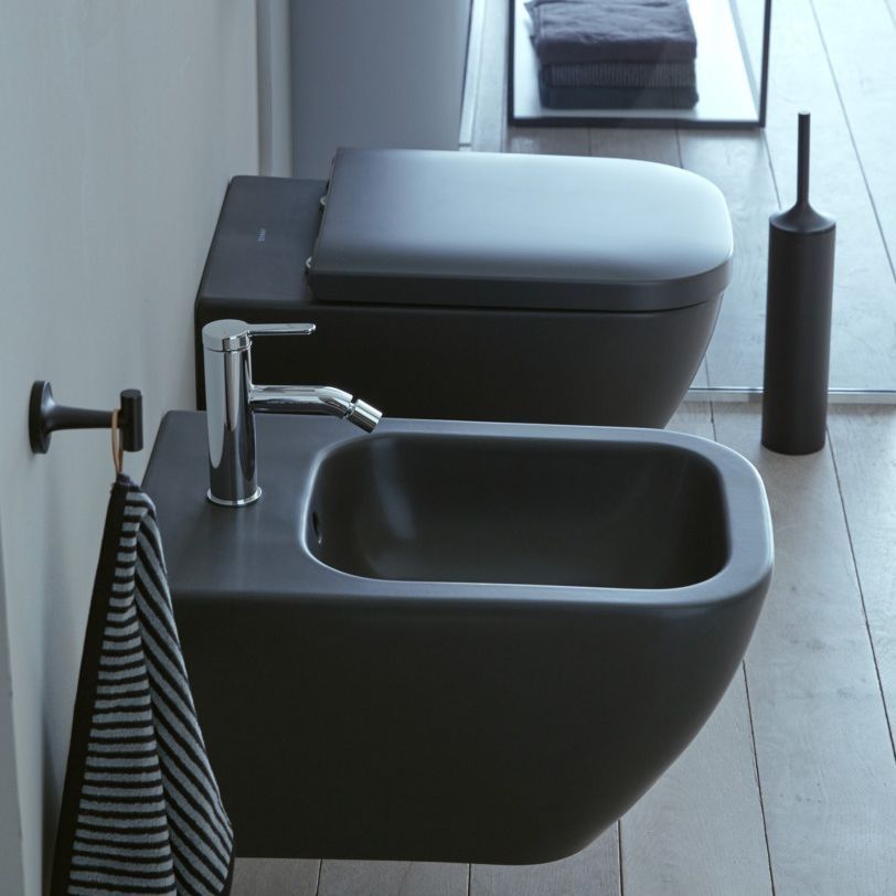 Унітаз безободковий Duravit Happy D.2 2222098900, Rimless, чорний матовий 800006051 фото | La Dushe | Салон меблів і сантехнікаи Ля Душе | Портал для професіоналів | Дизайн інтер'єрів | Персональний сервіс| Професійна консульація | Дизайн проект | Імпорт з Єверопи
