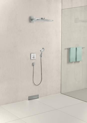 Термостат для двох споживачів скляний Hansgrohe Showerselect 15738400, хром з білим 47955 фото | La Dushe | Салон меблів і сантехнікаи Ля Душе | Портал для професіоналів | Дизайн інтер'єрів | Персональний сервіс| Професійна консульація | Дизайн проект | Імпорт з Єверопи