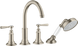 Смеситель для ванны Axor Montreux 16554820, на 4 отверстия, монтаж на плитку, рычаговыми рукоятками, никель 800005186 фото 1 | La Dushe | Салон мебели и сантехники Ля Душе | Портал для профессионалов | Дизайн интерьеров | Персональный сервис | Профессиональная консульция |  Дизайн проект | Импорт из Еверопы