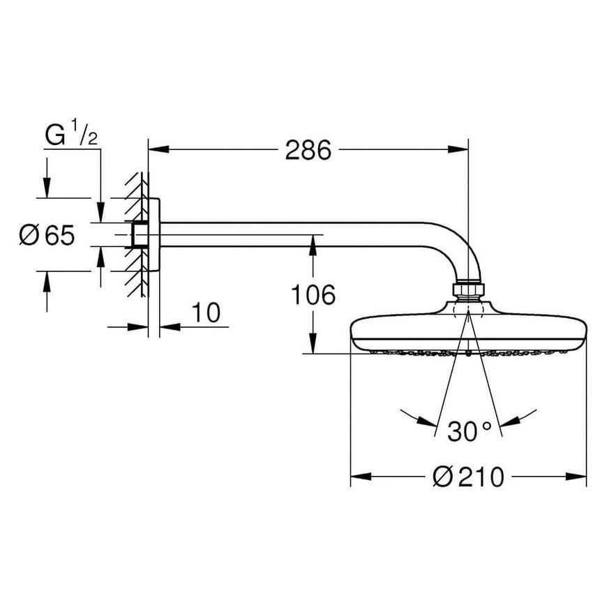 Лейка верхнего душа Grohe Tempesta 26411000 63240 фото | La Dushe | Салон мебели и сантехники Ля Душе | Портал для профессионалов | Дизайн интерьеров | Персональный сервис | Профессиональная консульция |  Дизайн проект | Импорт из Еверопы