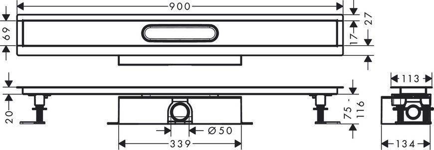 Монтажный комплект для каналов Hansgrohe Ubox Universal 56025180, нержавеющая сталь 800004284 фото | La Dushe | Салон мебели и сантехники Ля Душе | Портал для профессионалов | Дизайн интерьеров | Персональный сервис | Профессиональная консульция |  Дизайн проект | Импорт из Еверопы