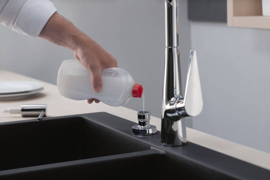 Кухонна мийка кам'яна Hansgrohe 43316170, чорний 84299 фото | La Dushe | Салон меблів і сантехнікаи Ля Душе | Портал для професіоналів | Дизайн інтер'єрів | Персональний сервіс| Професійна консульація | Дизайн проект | Імпорт з Єверопи