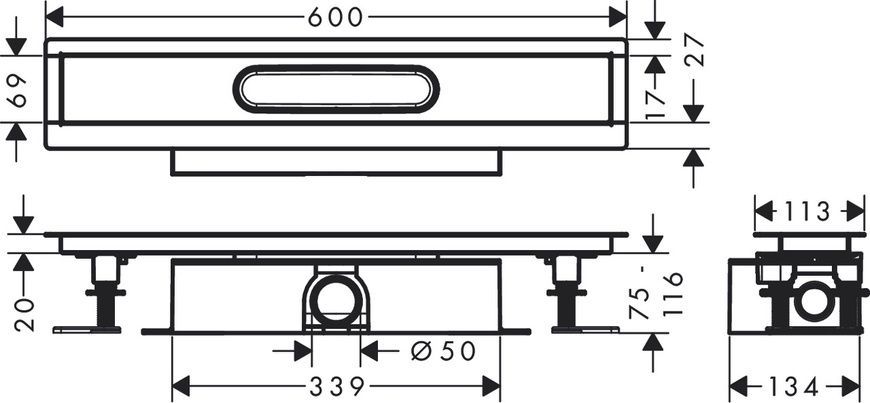 Монтажный комплект для каналов Hansgrohe Ubox Universal 56022180, нержавеющая сталь 800004285 фото | La Dushe | Салон мебели и сантехники Ля Душе | Портал для профессионалов | Дизайн интерьеров | Персональный сервис | Профессиональная консульция |  Дизайн проект | Импорт из Еверопы