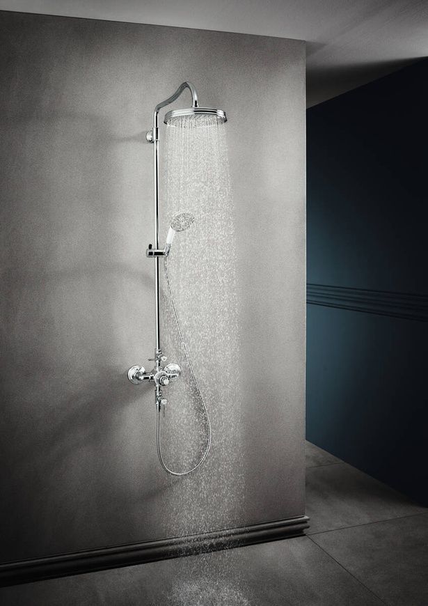 Showerpipe с термостатом и верхним душем 240 1jet Axor Montreux 16572000 55122 фото | La Dushe | Салон мебели и сантехники Ля Душе | Портал для профессионалов | Дизайн интерьеров | Персональный сервис | Профессиональная консульция |  Дизайн проект | Импорт из Еверопы