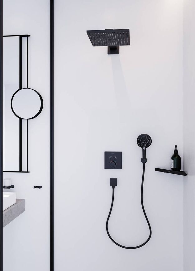 Дзеркало для гоління Hansgrohe Addstoris 41791340, чорний матовий хром 800003696 фото | La Dushe | Салон меблів і сантехнікаи Ля Душе | Портал для професіоналів | Дизайн інтер'єрів | Персональний сервіс| Професійна консульація | Дизайн проект | Імпорт з Єверопи