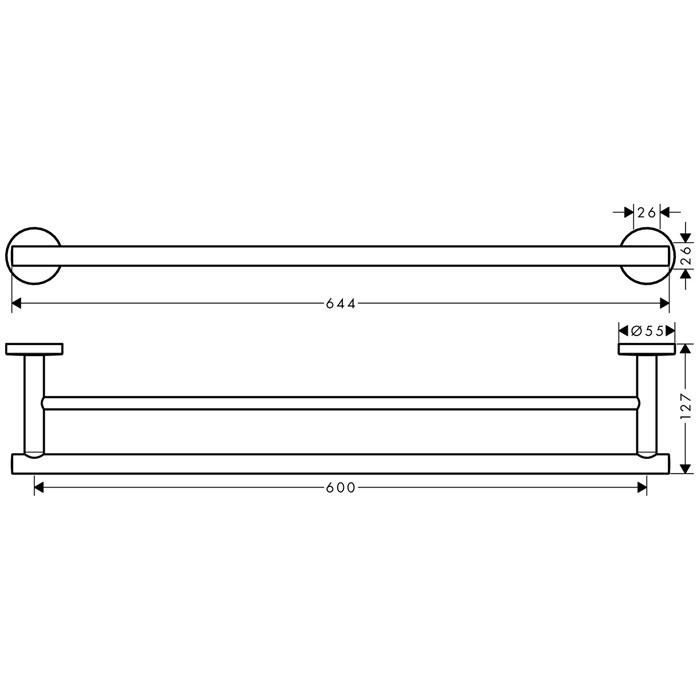 Подвійний тримач для банних рушників Hansgrohe Logis Universal 41712000 61863 фото | La Dushe | Салон меблів і сантехнікаи Ля Душе | Портал для професіоналів | Дизайн інтер'єрів | Персональний сервіс| Професійна консульація | Дизайн проект | Імпорт з Єверопи