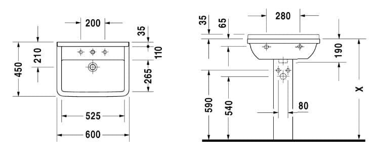 Умывальник подвесной Duravit Starck 3 0300600000, 60x45 800006008 фото | La Dushe | Салон мебели и сантехники Ля Душе | Портал для профессионалов | Дизайн интерьеров | Персональный сервис | Профессиональная консульция |  Дизайн проект | Импорт из Еверопы