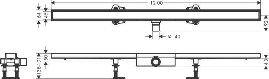 Монтажный комплект для плоской установки Hansgrohe Raindrain Compact 56173000, нержавеющая сталь 800004288 фото | La Dushe | Салон мебели и сантехники Ля Душе | Портал для профессионалов | Дизайн интерьеров | Персональный сервис | Профессиональная консульция |  Дизайн проект | Импорт из Еверопы