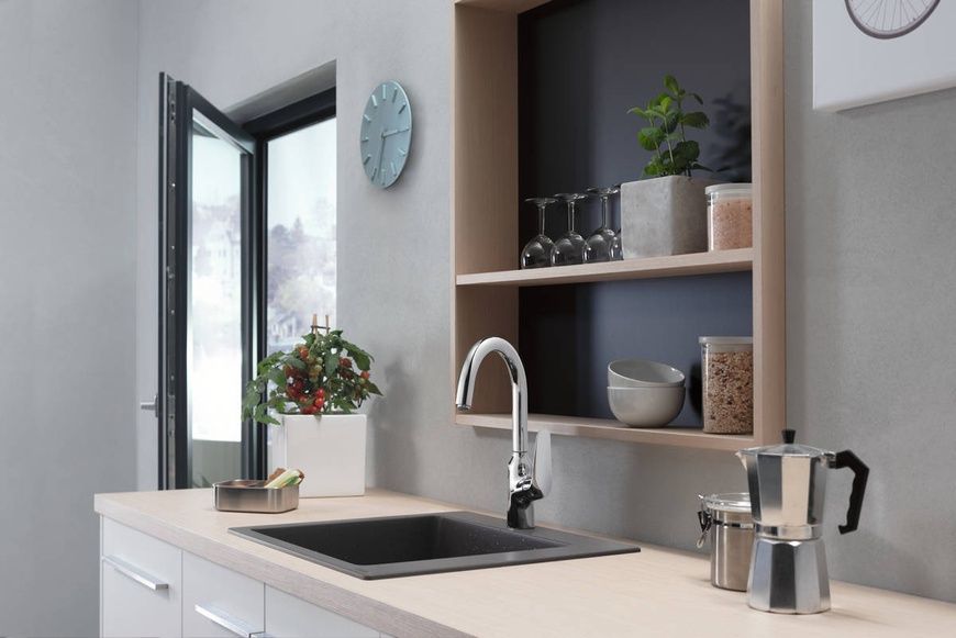 Мийка кухонна Hansgrohe S510-F450 43312290, сірий матовий 94048 фото | La Dushe | Салон меблів і сантехнікаи Ля Душе | Портал для професіоналів | Дизайн інтер'єрів | Персональний сервіс| Професійна консульація | Дизайн проект | Імпорт з Єверопи