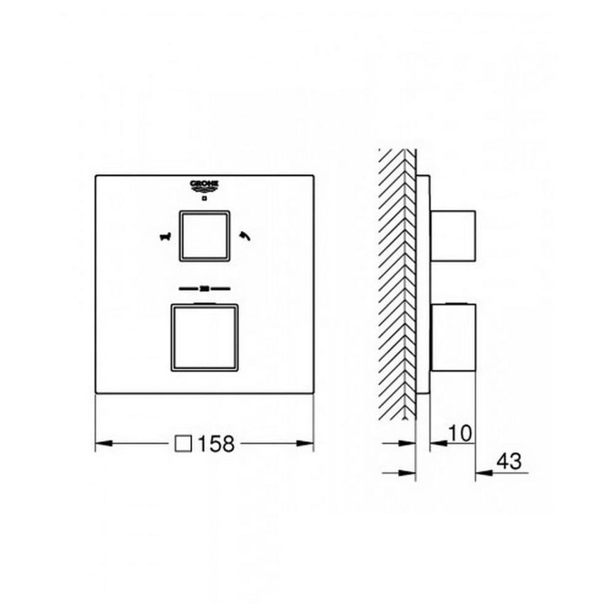 Смеситель для ванны Grohe Grohtherm Cube 24155000 69721 фото | La Dushe | Салон мебели и сантехники Ля Душе | Портал для профессионалов | Дизайн интерьеров | Персональный сервис | Профессиональная консульция |  Дизайн проект | Импорт из Еверопы