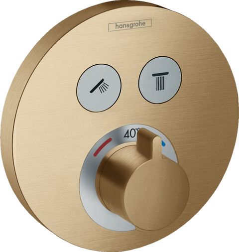 Термостат прихованого монтажу Hansgrohe Showerselect S 15743140, бронза 92616 фото | La Dushe | Салон меблів і сантехнікаи Ля Душе | Портал для професіоналів | Дизайн інтер'єрів | Персональний сервіс| Професійна консульація | Дизайн проект | Імпорт з Єверопи