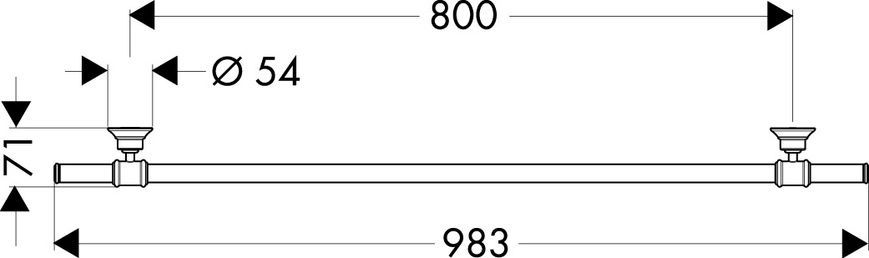 Рушникотримач і рейлінг Axor Montreux 42080820, 800 мм, нікель 800005192 фото | La Dushe | Салон меблів і сантехнікаи Ля Душе | Портал для професіоналів | Дизайн інтер'єрів | Персональний сервіс| Професійна консульація | Дизайн проект | Імпорт з Єверопи
