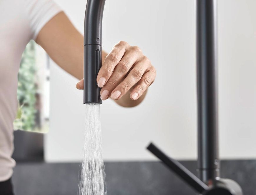 Змішувач для кухонної мийки з висувним душем Hansgrohe Talis M54 72800800, нержавіюча сталь 82932 фото | La Dushe | Салон меблів і сантехнікаи Ля Душе | Портал для професіоналів | Дизайн інтер'єрів | Персональний сервіс| Професійна консульація | Дизайн проект | Імпорт з Єверопи
