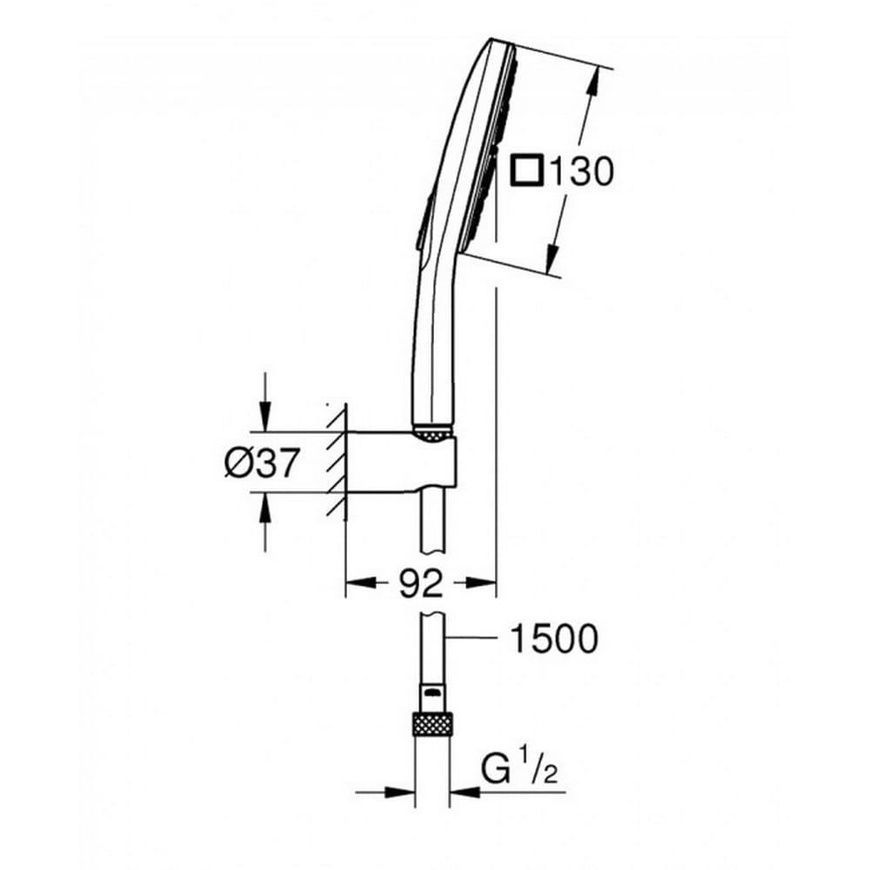 Гарнітур душовий Grohe Rainshower 26589000 79673 фото | La Dushe | Салон меблів і сантехнікаи Ля Душе | Портал для професіоналів | Дизайн інтер'єрів | Персональний сервіс| Професійна консульація | Дизайн проект | Імпорт з Єверопи