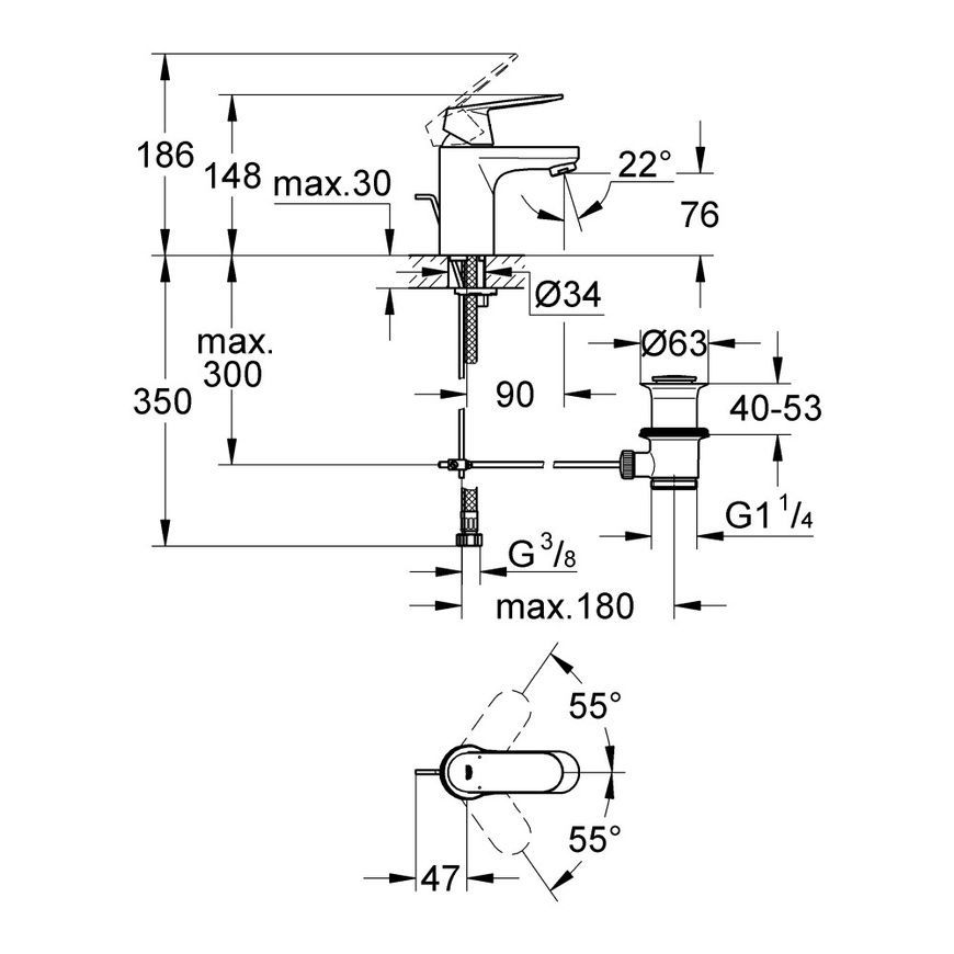 Смеситель для умывальника Grohe Eurodisc Cosmopolitan 3282500E 56132 фото | La Dushe | Салон мебели и сантехники Ля Душе | Портал для профессионалов | Дизайн интерьеров | Персональный сервис | Профессиональная консульция |  Дизайн проект | Импорт из Еверопы