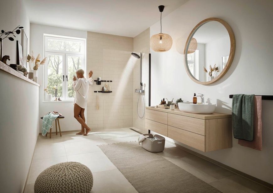 Душевая система с термостатом Hansgrohe Pulsify 24241670, черный матовый 89987 фото | La Dushe | Салон мебели и сантехники Ля Душе | Портал для профессионалов | Дизайн интерьеров | Персональный сервис | Профессиональная консульция |  Дизайн проект | Импорт из Еверопы