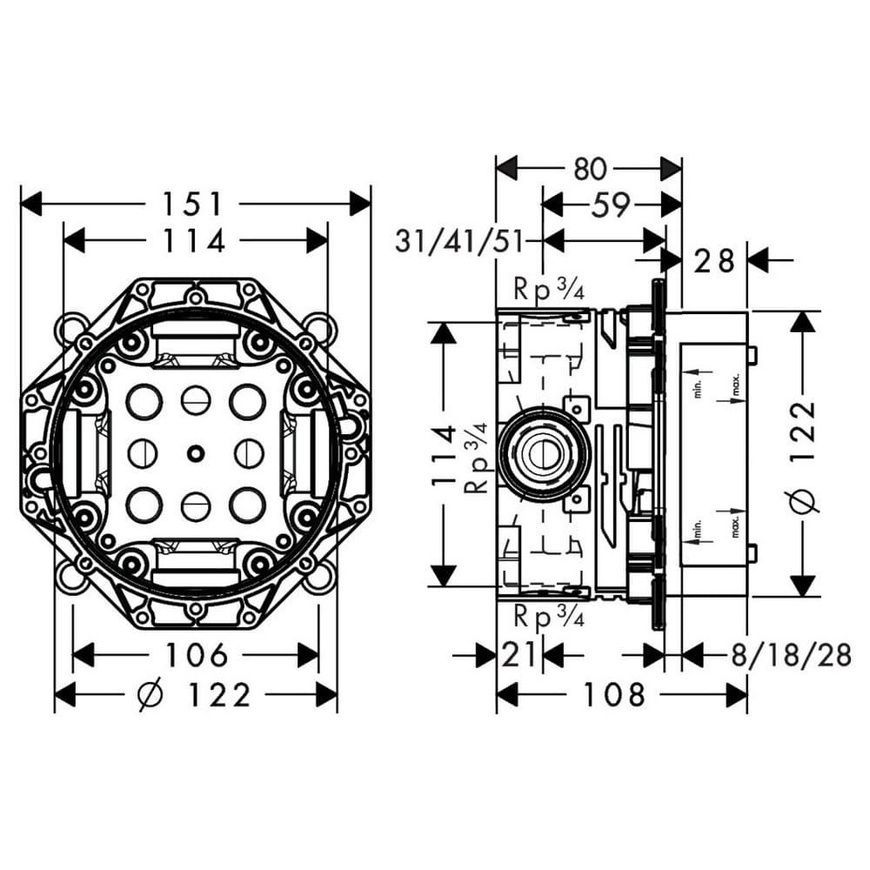 Скрытая часть AXOR UNIVERSAL 1700180 Hansgrohe Ibox Скрытая часть AXOR UNIVERSAL 1700180 63629 фото | La Dushe | Салон мебели и сантехники Ля Душе | Портал для профессионалов | Дизайн интерьеров | Персональный сервис | Профессиональная консульция |  Дизайн проект | Импорт из Еверопы
