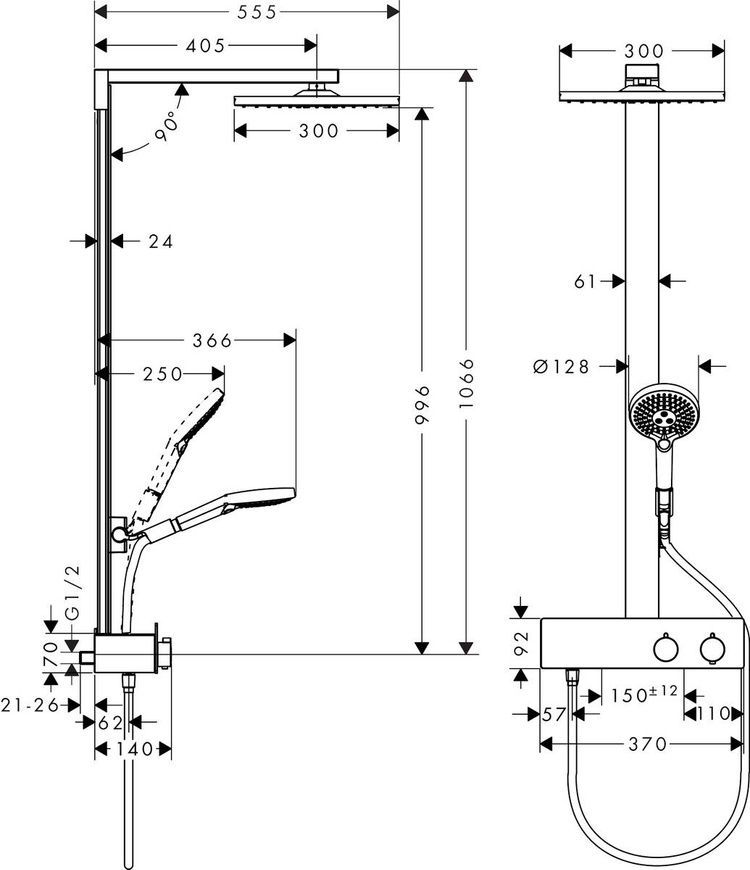 Душевая система с душевой штангой Hansgrohe Raindance 27362000 800003706 фото | La Dushe | Салон мебели и сантехники Ля Душе | Портал для профессионалов | Дизайн интерьеров | Персональный сервис | Профессиональная консульция |  Дизайн проект | Импорт из Еверопы