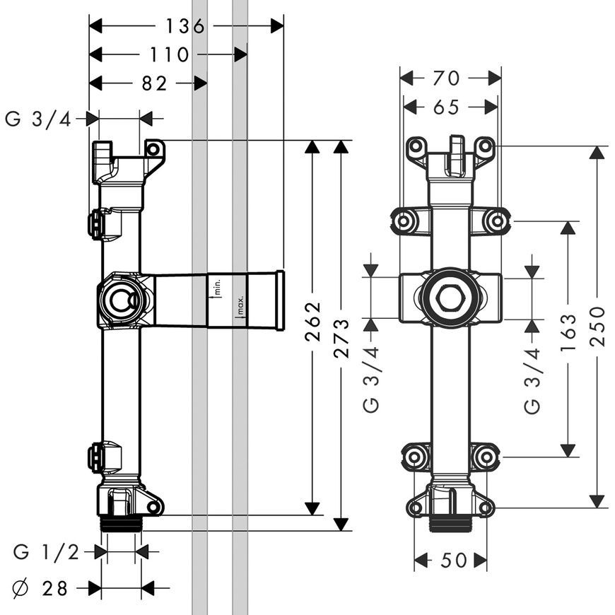 Скрытая часть ливневого излива 240/120 Axor Shower Solutions 10941180 59475 фото | La Dushe | Салон мебели и сантехники Ля Душе | Портал для профессионалов | Дизайн интерьеров | Персональный сервис | Профессиональная консульция |  Дизайн проект | Импорт из Еверопы