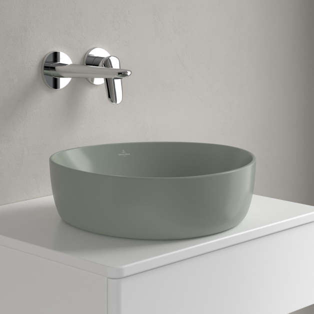 Умывальник на столешницу Villeroy & Boch Antao 4A7240R8, 40x39.5 см, Ceramic Plus, зеленый 96142 фото | La Dushe | Салон мебели и сантехники Ля Душе | Портал для профессионалов | Дизайн интерьеров | Персональный сервис | Профессиональная консульция |  Дизайн проект | Импорт из Еверопы