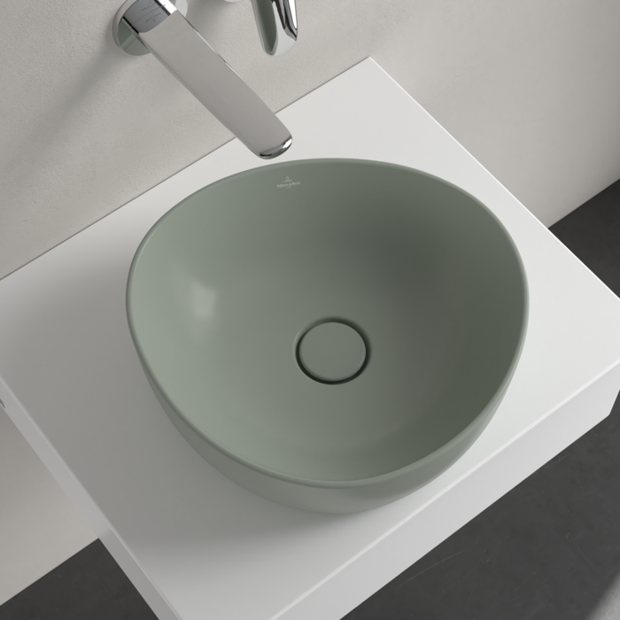 Умывальник на столешницу Villeroy & Boch Antao 4A7240R8, 40x39.5 см, Ceramic Plus, зеленый 96142 фото | La Dushe | Салон мебели и сантехники Ля Душе | Портал для профессионалов | Дизайн интерьеров | Персональный сервис | Профессиональная консульция |  Дизайн проект | Импорт из Еверопы