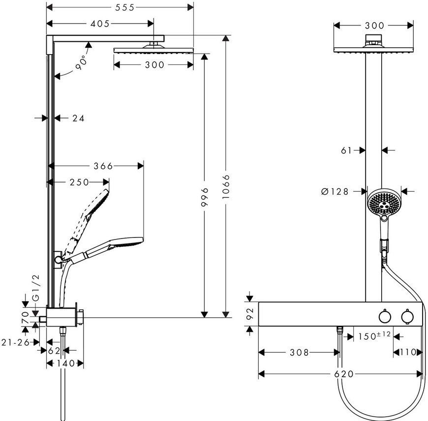 Душевая система с душевой штангой Hansgrohe Raindance 27364000 800003707 фото | La Dushe | Салон мебели и сантехники Ля Душе | Портал для профессионалов | Дизайн интерьеров | Персональный сервис | Профессиональная консульция |  Дизайн проект | Импорт из Еверопы