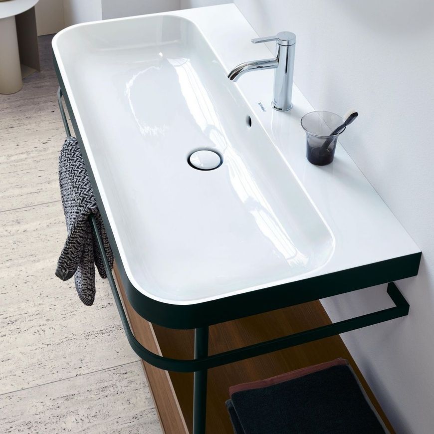Консоль підлогова з умивальником Duravit Happy D.2 Plus HP4735O2222, 57,5x49, чорний матовий 800006117 фото | La Dushe | Салон меблів і сантехнікаи Ля Душе | Портал для професіоналів | Дизайн інтер'єрів | Персональний сервіс| Професійна консульація | Дизайн проект | Імпорт з Єверопи