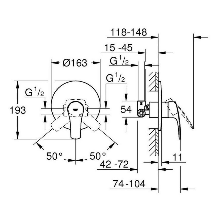 Змішувач для душу Grohe Eurosmart 33556003 86937 фото | La Dushe | Салон меблів і сантехнікаи Ля Душе | Портал для професіоналів | Дизайн інтер'єрів | Персональний сервіс| Професійна консульація | Дизайн проект | Імпорт з Єверопи
