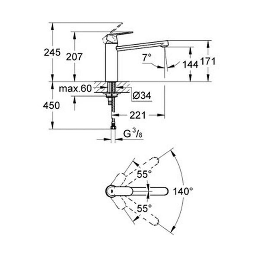 Смеситель для умывальника Grohe Eurosmart Cosmopolitan 30193000 36761 фото | La Dushe | Салон мебели и сантехники Ля Душе | Портал для профессионалов | Дизайн интерьеров | Персональный сервис | Профессиональная консульция |  Дизайн проект | Импорт из Еверопы