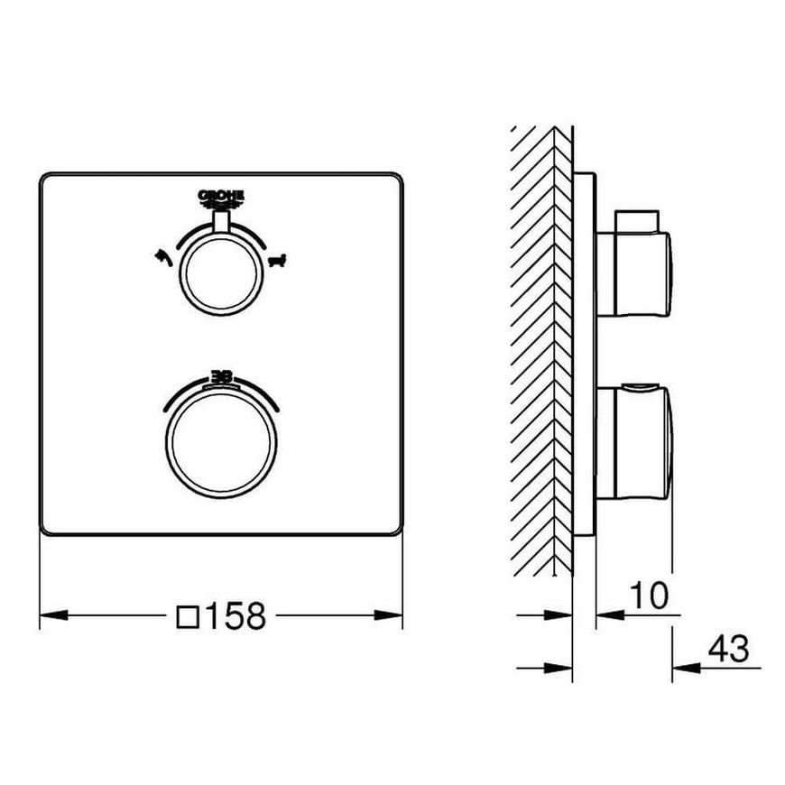 Змішувач для душу Grohe Grohtherm 24080000 69716 фото | La Dushe | Салон меблів і сантехнікаи Ля Душе | Портал для професіоналів | Дизайн інтер'єрів | Персональний сервіс| Професійна консульація | Дизайн проект | Імпорт з Єверопи
