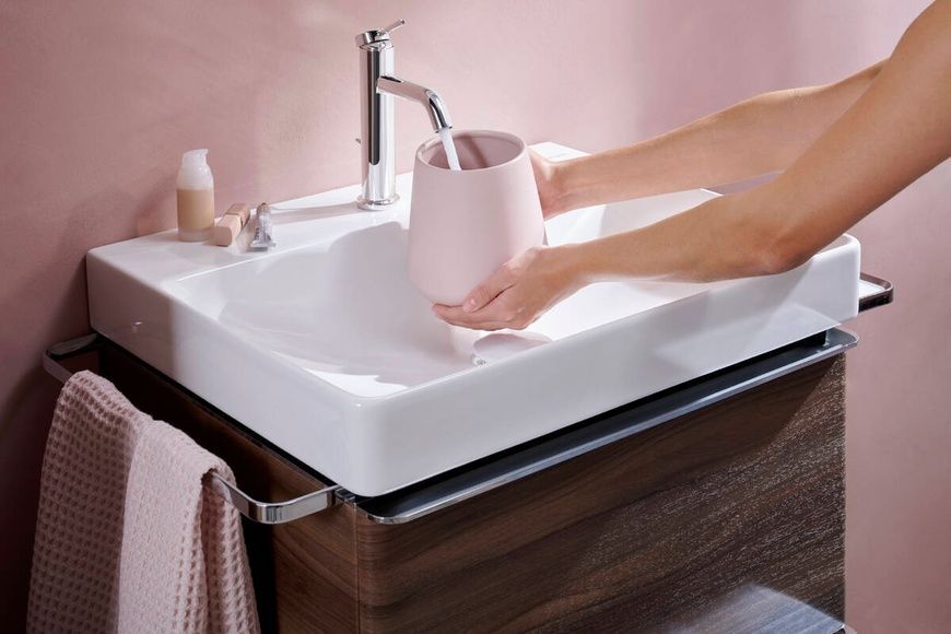 Смеситель для умывальника Hansgrohe Tecturis 73310000 92942 фото | La Dushe | Салон мебели и сантехники Ля Душе | Портал для профессионалов | Дизайн интерьеров | Персональный сервис | Профессиональная консульция |  Дизайн проект | Импорт из Еверопы